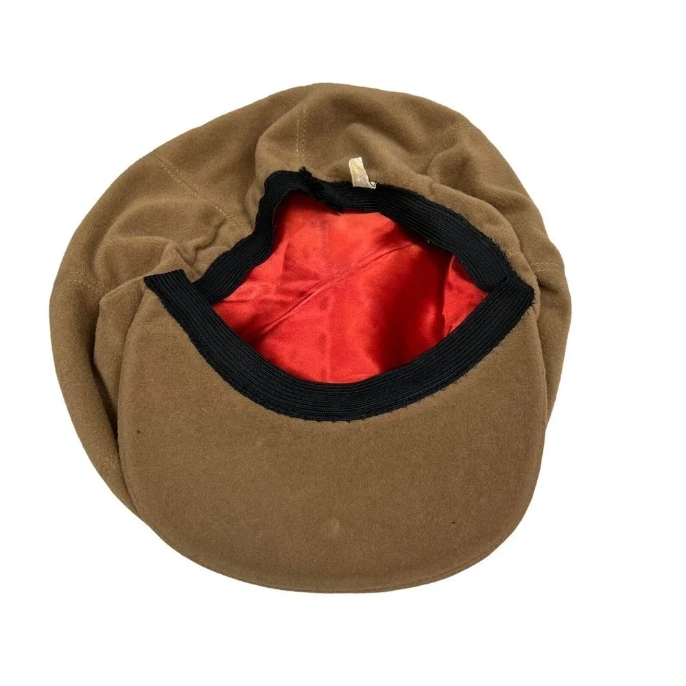 Oversize Cabbie Hat Women's Elastic Trim‎ Lined Brown Size OSFA